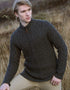 Aran Crafts Men's Half Zip Sweater | Charcoal