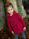 Girls Aran Red Double Breasted Coat