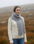 Chunky Cable Knit Aran Scarf | Grey