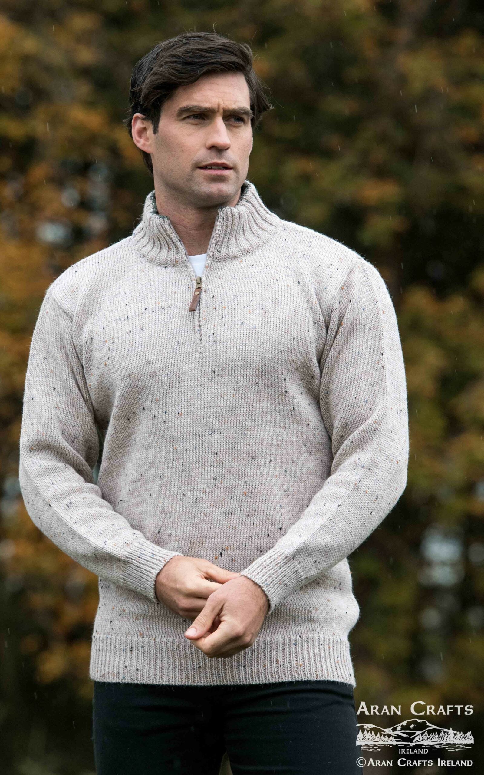 Aran Crafts Wool Half Zip Sweater | Skiddaw