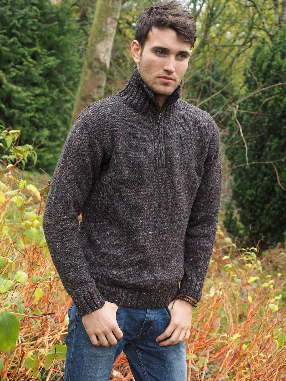 West End Kilcar Half Zip Sweater in Graphite main image 0