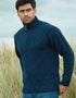 Men's Donegal Wool Half Zip Sweater | Blue