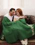Aran Irish Green Shamrock Blanket