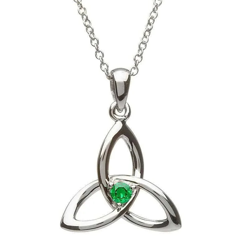 Trinity Knot Green Necklace