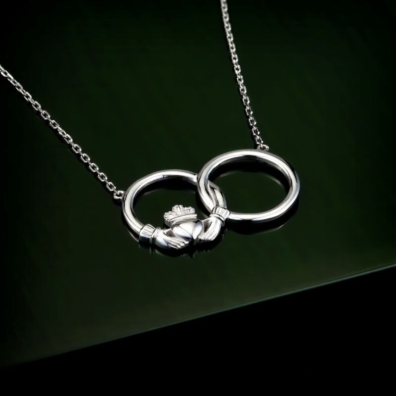 Sterling Silver Claddagh Circle Necklet