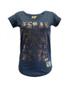Book Of Kells Petrol/ Bronze Foil Alphabet Ladies T-Shirt