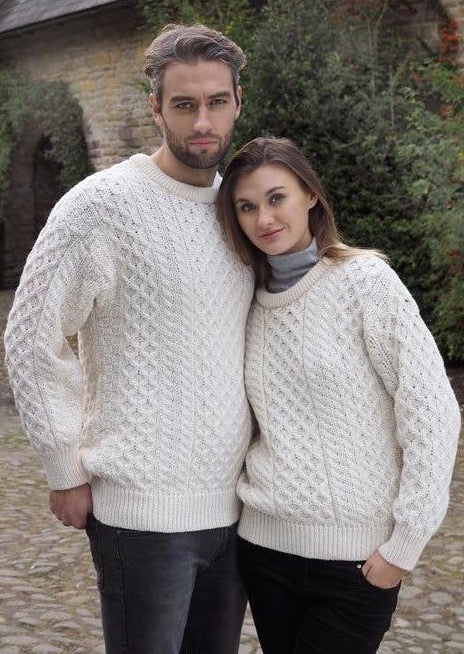 Aran Kildare Merino Wool Unisex Sweater - Aran Crafts Ireland