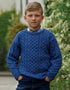 Kids Aran Wool Sweater | Blue