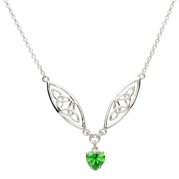 Celtic Sterling Silver Green Necklace