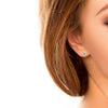 14K Gold Diamond & Emerald Shamrock Stud Earrings - Skellig Gift Store