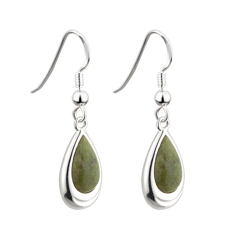 Solvar Rhodium Connemara Marble Drop Earrings S33398