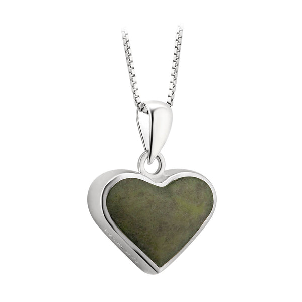 Silver Connemara Marble Heart Pendant