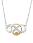 Gold And Silver Diamond Claddagh Necklet