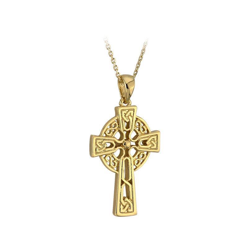 10K Gold Tiny Celtic Cross Pendant