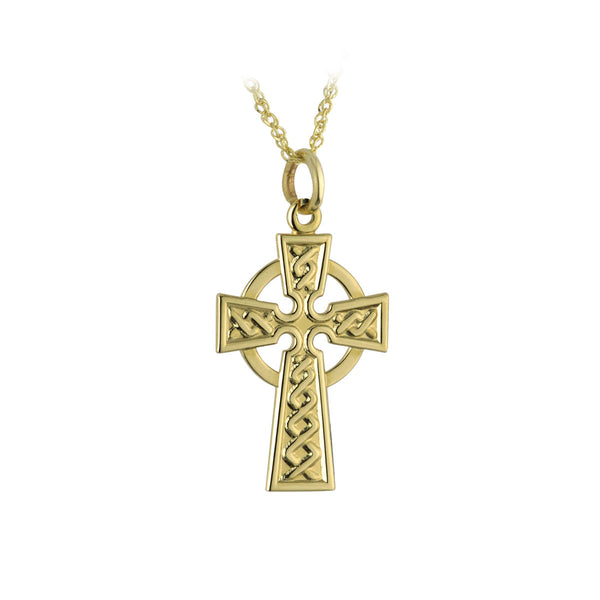 14K Gold Small Celtic Cross Pendant