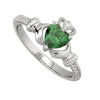 May Emerald Claddagh Birthstone Ring