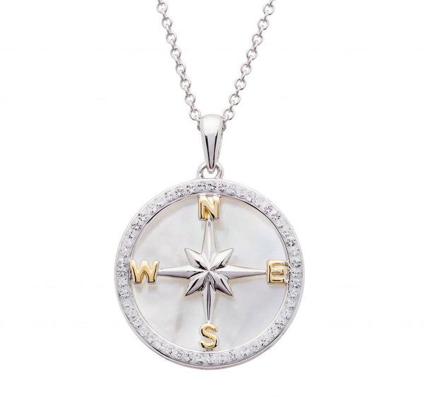 Mother of Pearl Compass Pendant