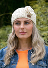 Aran Cable Knitted Wool Flower Headband