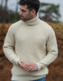 Aran Rib Roll Neck Sweater - Natural