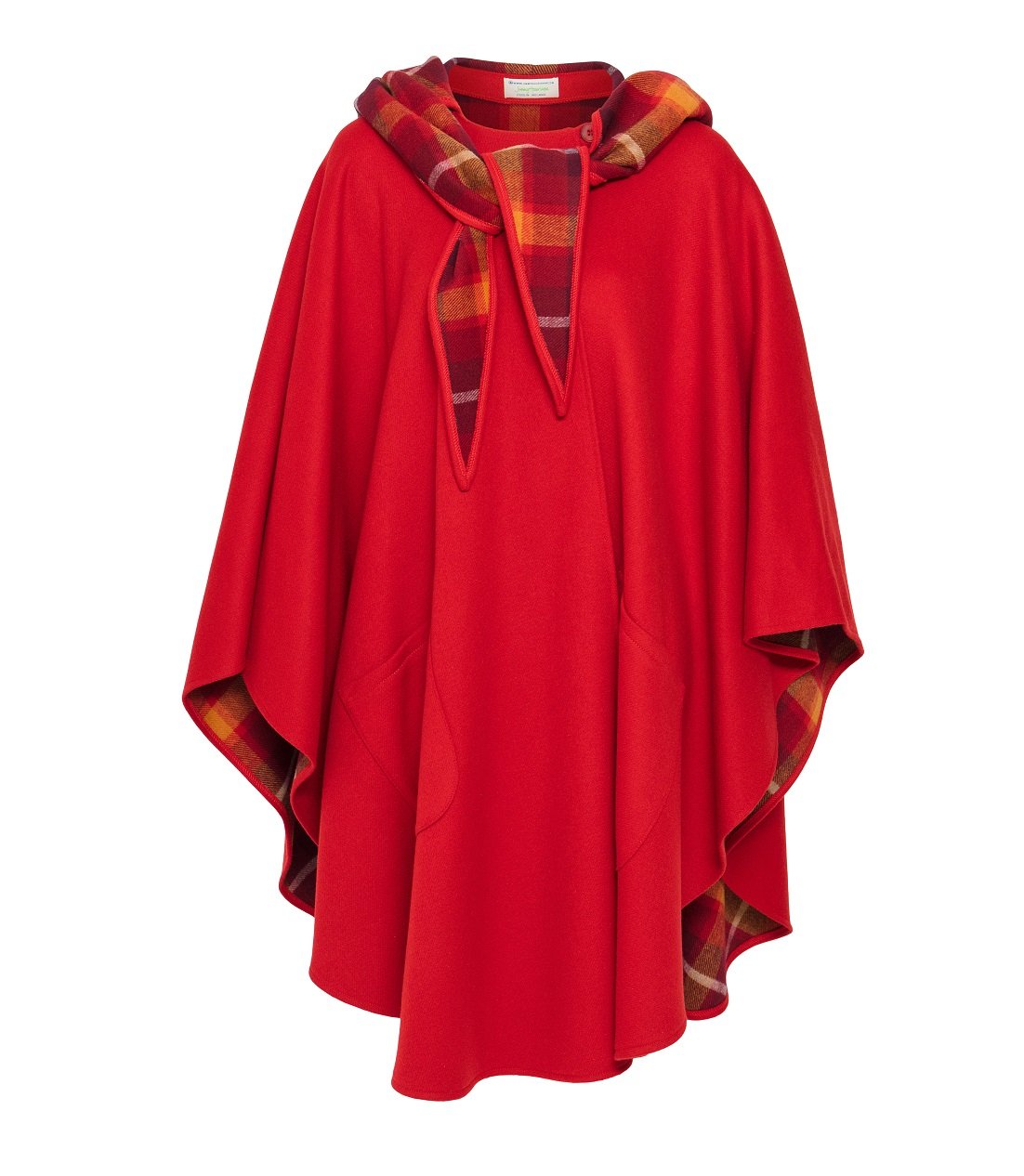 Jimmy Hourihan Classic Red Wool Walking Cape (No Pockets)