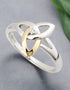 Gold & Silver Diamond Trinity Knot Ring