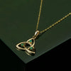 10K Gold Emerald Trinity Knot Pendant