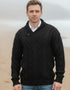 Shawl Collar Aran Sweater | Black - Clearance