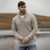 Aran Crafts Bunratty Oatmeal Collar Sweater