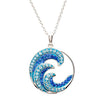 Sterling Silver Sapphire Crystal Wave Necklace