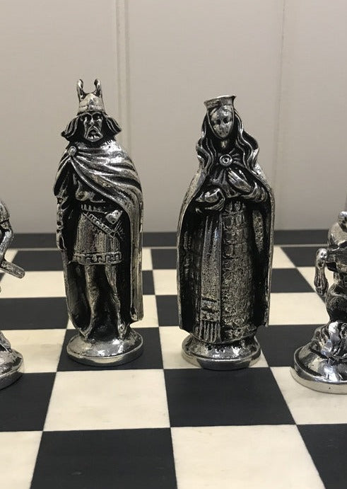 Mullingar Pewter Viking Chess Set with Board