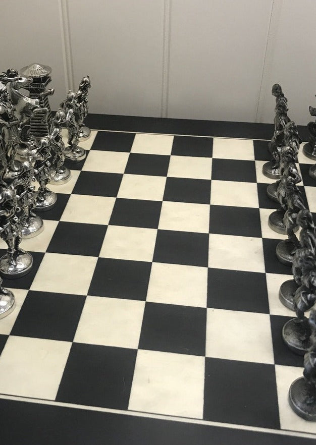 Mullingar Pewter Viking Chess Set with Board