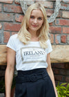 White Ireland Celtic Frame Scoop Neck Ladies T-Shirt