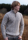 Aran Crafts Men's Half Zip Sweater | Oatmeal