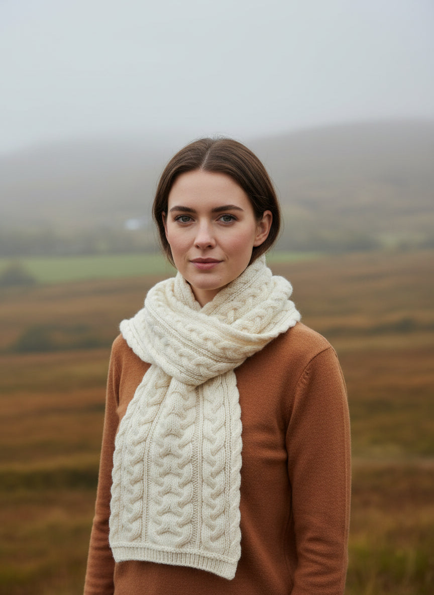 Aran Chunky Cable Knit Scarf