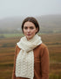 Chunky Cable Knit Aran Scarf | Natural