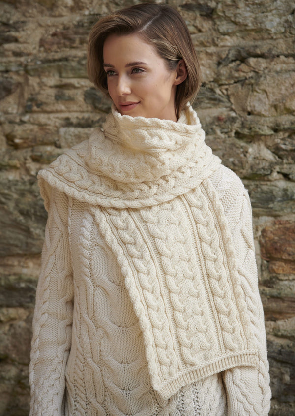 Aran Chunky Cable Knit Scarf